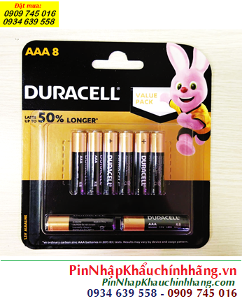 Duracell LR03 MN2400-B8, Pin AAA 1.5v alkaline Duracell LR03 MN2400-B8 (Up to 50% longer) /Vỉ 08 viên